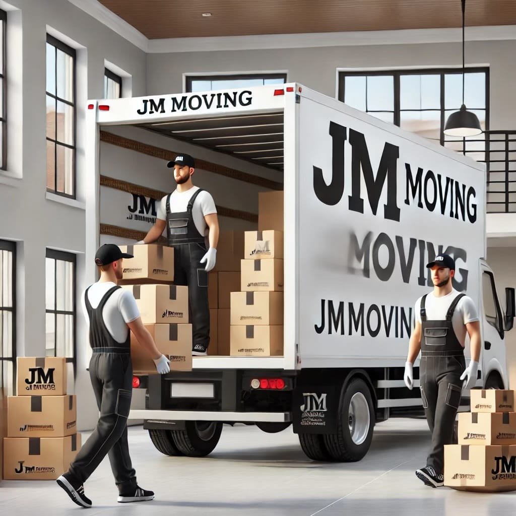 Movers moving unloading a moving truck