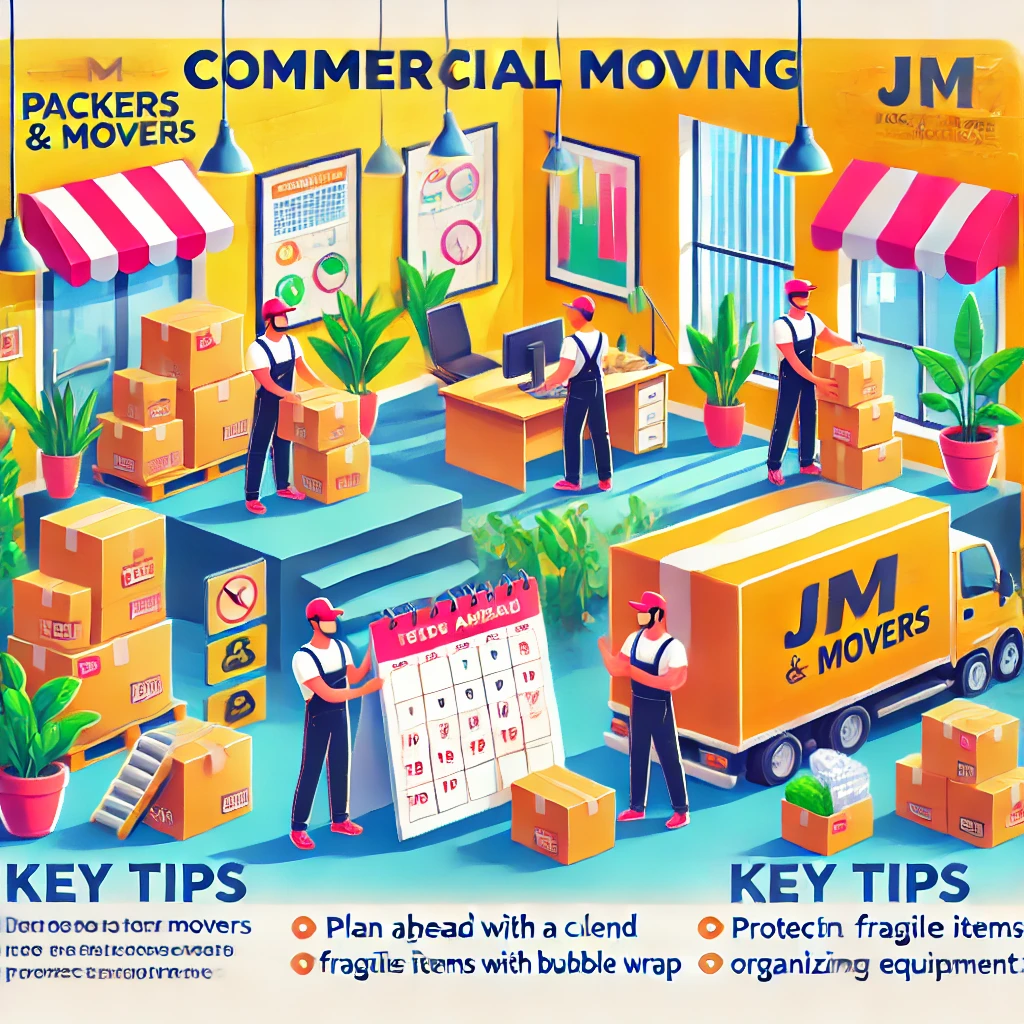 Commercial moving Nashville crew relocating office furniture
