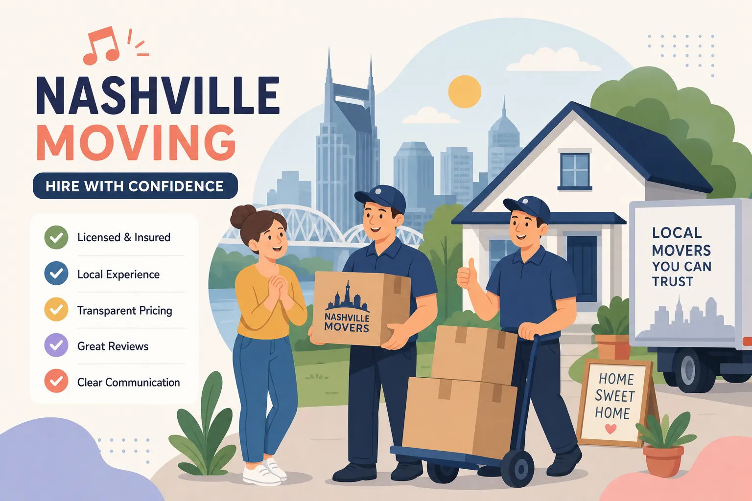 Movers in Nashville, TN: Homeowner's Hiring Checklist Movers in Nashville TN — homeowner's checklist for hiring a licensed local moving company