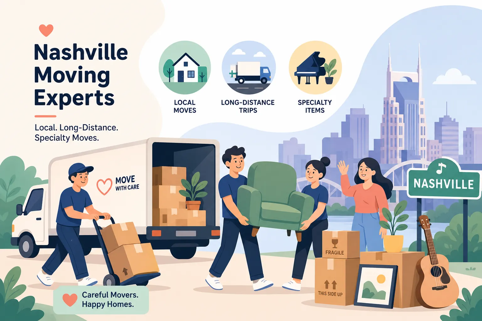 Moving Companies in Nashville: Local, Long-Distance and Specialty Moving companies in Nashville — comparing local, long-distance and specialty movers