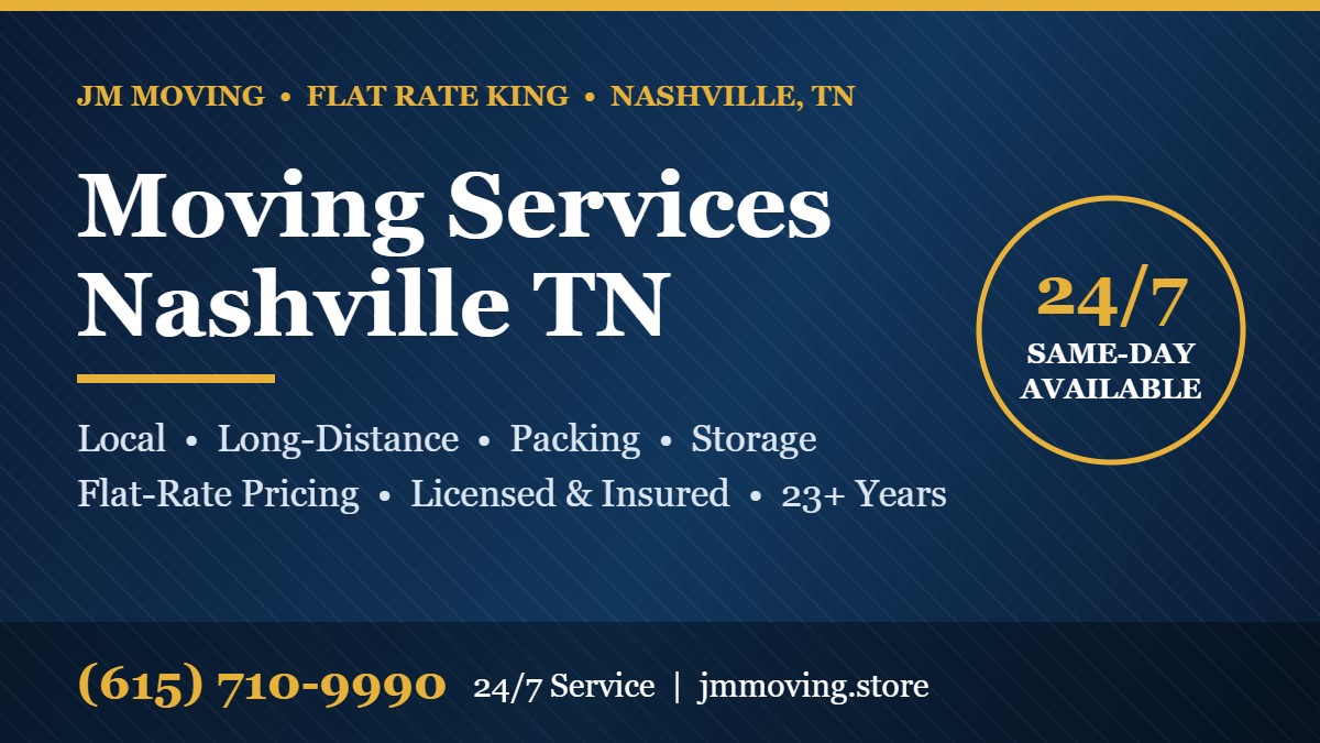 Moving Services Nashville TN | JM Moving Moving Services Nashville TN - JM Moving flat-rate local, long-distance, packing and storage movers, 24/7, (615) 710-9990