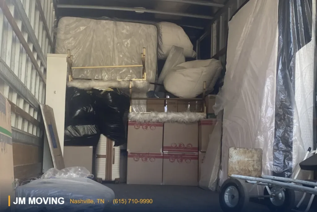 JM Moving truck packed and padded for a Nashville move