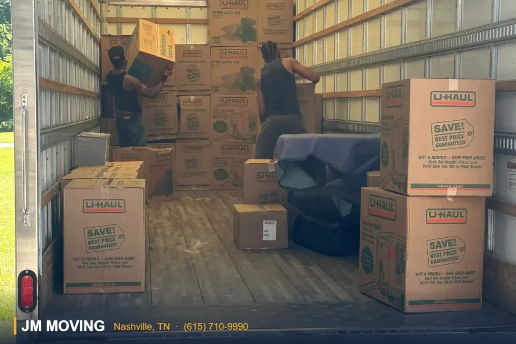 JM Moving truck packed and padded for a Nashville move