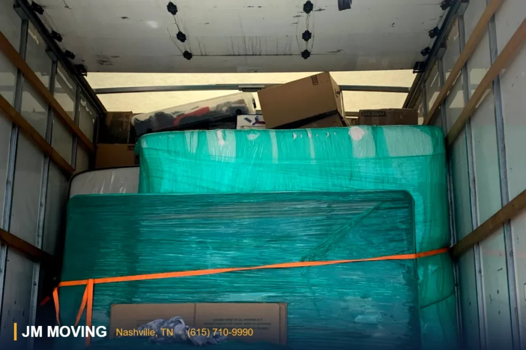 JM Moving truck packed and padded for a Nashville move