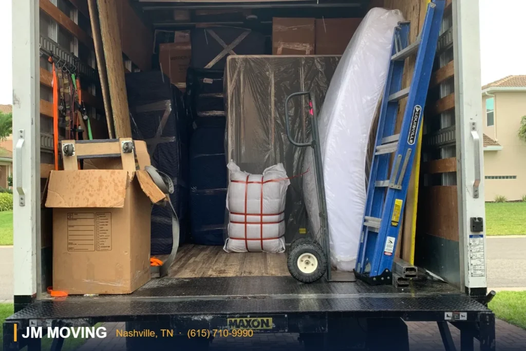 JM Moving truck packed and padded for a Nashville move